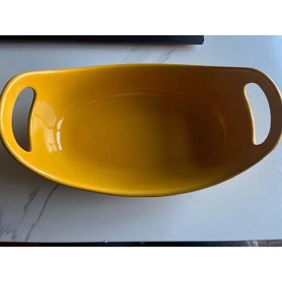 Rachel Ray Casserole Oval 1.25 Qt Golden Yellow Bakeware Stoneware Cassic w/hand - Picture 4 of 13